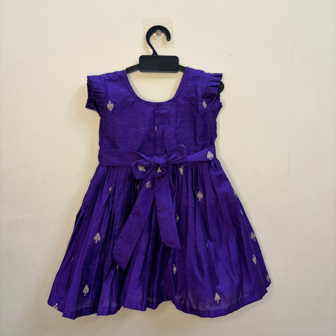 Voilet Luxurious Raw Silk Frock