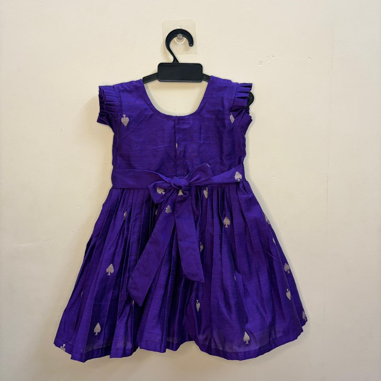 Voilet Luxurious Raw Silk Frock