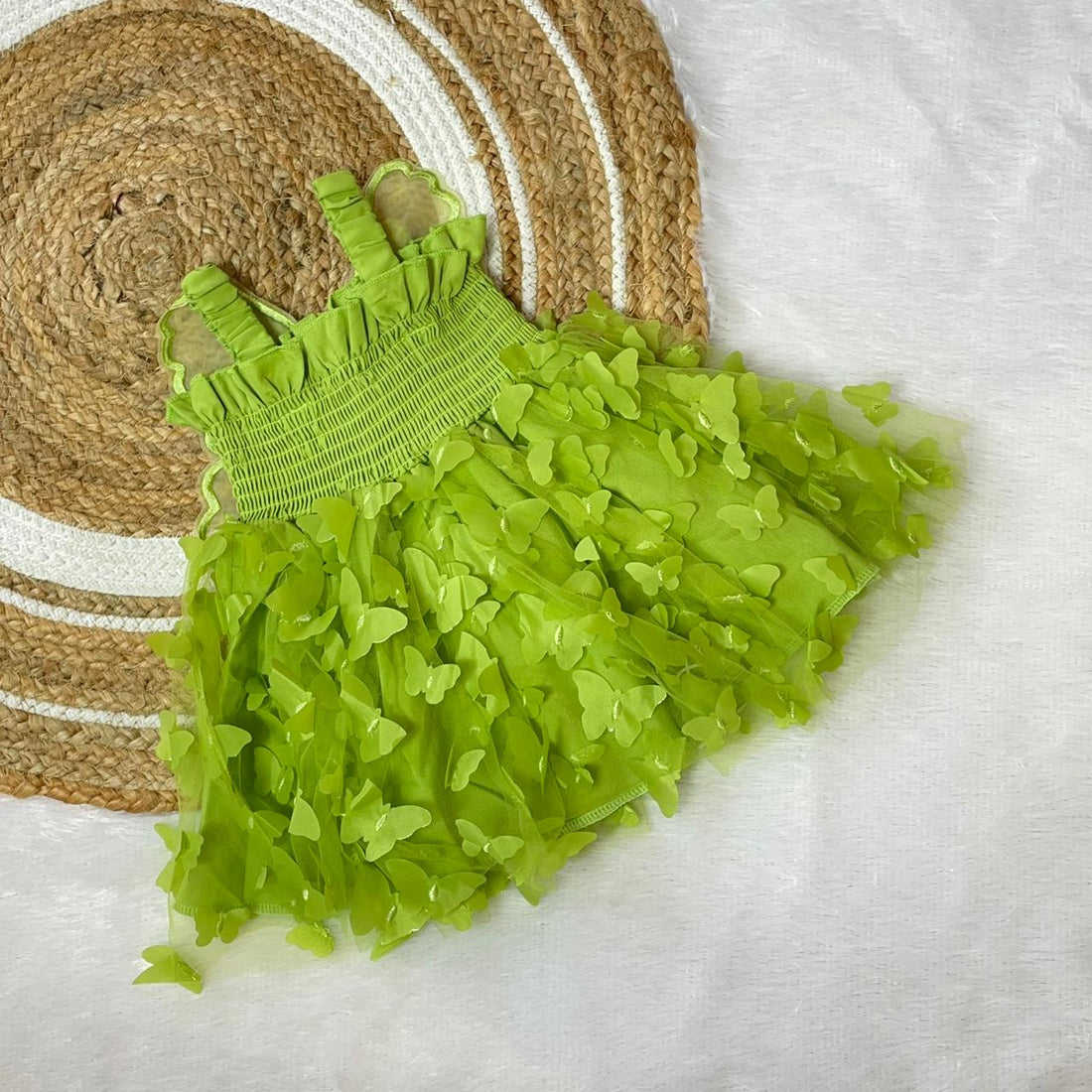 Light Green Butterfly Frock - PW006