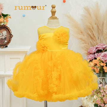 Yellow Netted Frock - Perfect birthday wear for your little one