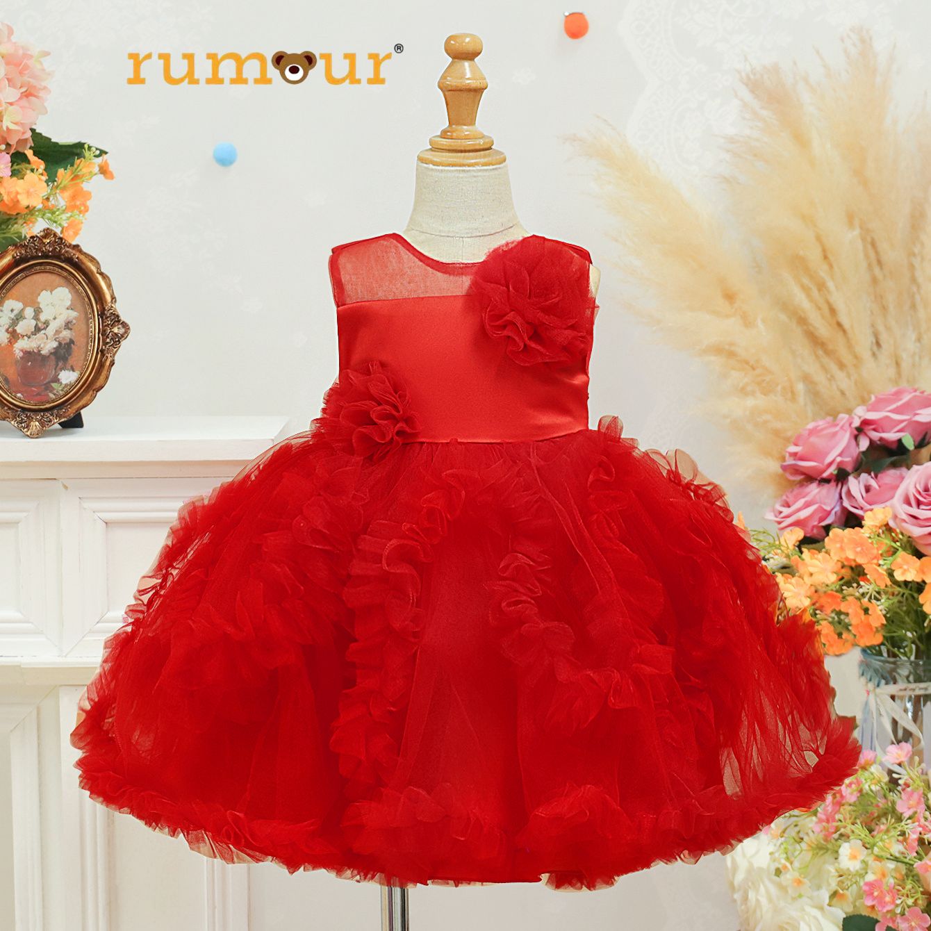 Red Netted Frock - Perfect birthday wear for your little one