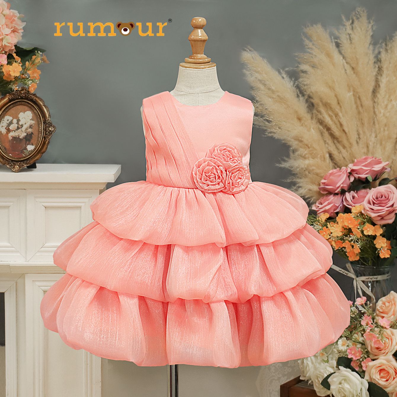 Peach Layered Frock - Perfect birthday wear for your little one