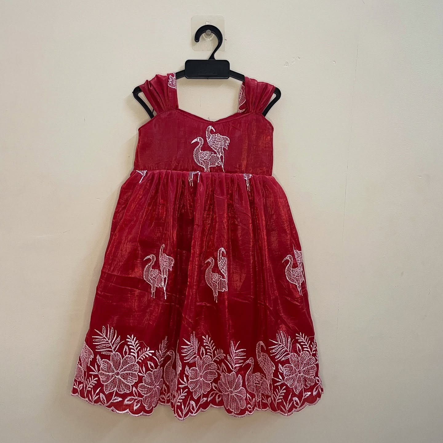 Red - Luxurious organza frock, designed for every special occasion