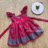 Banarasi Thread Weaving Floral Design & Butterfly Sleeves Frock - Dark Red Color (Ready to Dispatch)