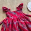 Banarasi Thread Weaving Floral Design & Butterfly Sleeves Frock - Dark Red Color (Ready to Dispatch)