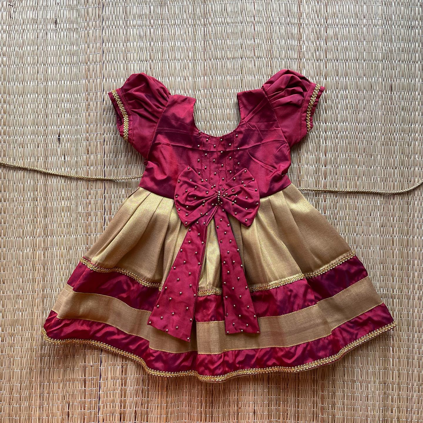 Buy New Born Dress for Baby Girls Made of Gold Kasavu Kerala Online in  India  Etsy