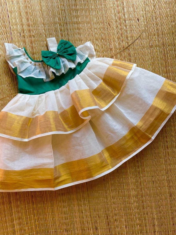 Onam Dress Ideas for Kids/Baby Girls | Traditional Kerala outfit for kids  #kasavufrock #kidsdress - YouTube
