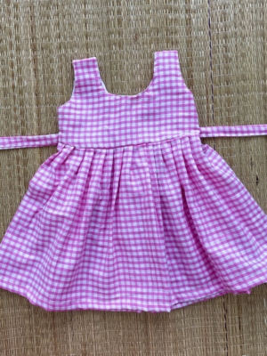 Check designed Collared short frock-SunMart Lanka