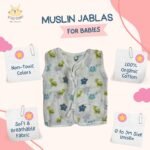 Premium Muslin Cotton New Born Baby Unisex Jablas(Pack of 3) - Front Open Knot- (Ready to Dispatch)