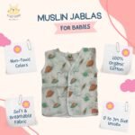 Premium Muslin Cotton New Born Baby Unisex Jablas(Pack of 3) -Front Open Button- (Ready to Dispatch)