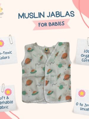 Premium Muslin Cotton New Born Baby Unisex Jablas(Pack of 3) -Front Open Button- (Ready to Dispatch)