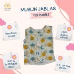 Premium Muslin Cotton New Born Baby Unisex Jablas(Pack of 3) -Front Open Button- (Ready to Dispatch)
