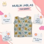 Premium Muslin Cotton New Born Baby Unisex Jablas(Pack of 3) - Front Open Knot- (Ready to Dispatch)