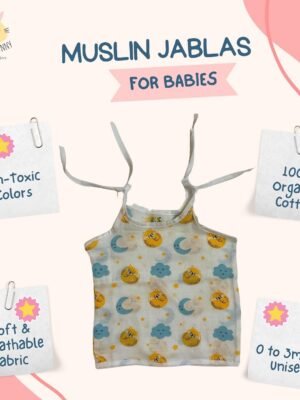 Premium Muslin Cotton New Born Baby Unisex Jablas(Pack of 3) - Shoulder Knot- (Ready to Dispatch)