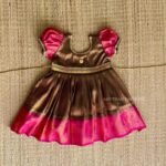 Soft Kubera Pattu Frock – Dark Green & Pink Border (Pre Booking)