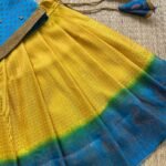 Soft Kubera Pattu Paavadai & Sattai – Lemon Yellow & Blue (Pre Booking)