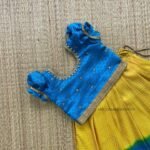 Soft Kubera Pattu Paavadai & Sattai – Lemon Yellow & Blue (Pre Booking)