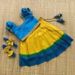 Soft Kubera Pattu Paavadai & Sattai – Lemon Yellow & Blue (Pre Booking)