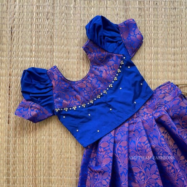 Semi Banarasi Pattu Paavadai & Sattai - Royal Blue Color (Ready to Dispatch)