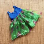 Light Green & Navy Blue Organza Frock (Festive Edits)