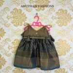 Steel Grey Color Mugavai Pattu Frock - LIMITED EDITION (Pre Booking)