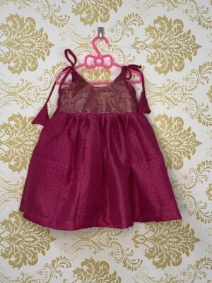 Pink Kora Muslin Silk Frock (Ready to Dispatch)