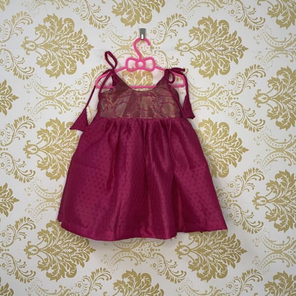 Pink Kora Muslin Silk Frock (Ready to Dispatch)