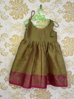 Sheen Green & Pink Kora Frock (Ready to Dispatch)