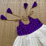 Voilet Color & Copper Zari Kerala Kasavu Frock (Pre Booking)
