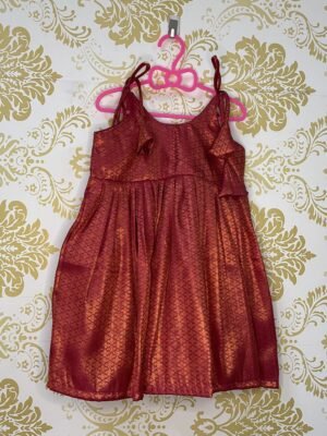 Dark Pink Kuberapattu Silk Frock (Ready to Dispatch)