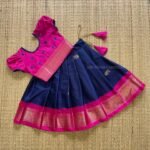 Pink & Dark Blue Combo Kadiyal Silk Paavadai & Sattai (Ready to Dispatch)