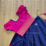 Pink & Dark Blue Combo Kadiyal Silk Paavadai & Sattai (Ready to Dispatch)