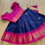 Pink & Dark Blue Combo Kadiyal Silk Paavadai & Sattai (Ready to Dispatch)