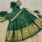 The Luxurious & Rich Kanchi Mugavai Pattu Paavadai & Sattai – Basil Green (Pre Booking)