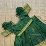 The Luxurious & Rich Kanchi Mugavai Pattu Paavadai & Sattai – Basil Green (Pre Booking)