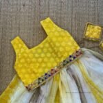White & Light Yellow Combo Georgette Paavadai & Sattai (Pre Booking)