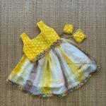 White & Light Yellow Combo Georgette Paavadai & Sattai (Pre Booking)