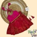Indian Pink Brocade Silk Paavadai & Sattai  (Pre Booking)