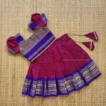 Berry Pink & Bluish Voilet Color Zari Kattam Kalyani Pattu Paavadai & Sattai (Ready to Dispatch)