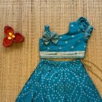 Ramar Blue Color Banarasi Pattu Paavadai & Sattai in Bandhani Print (Pre Booking)