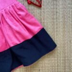 Pink & Black Combo Puff Sleeves Mini Frock (Jingle Bells Edits) - Pre Booking
