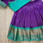 Deep Purple & Green Border 1000 Butta Kanchivaram Pattu Paavadai & Sattai (Ready to Dispatch)