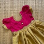 Tissue Silk Frock – Gold & Pink (Pre Booking)