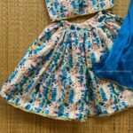Tie & Die Knot type neck top & lehenga with Duppata (Blue Combo) (Pre Booking)