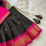 Black & Pink Kadiyal Pattu Paavadai and Sattai (Pre Booking)