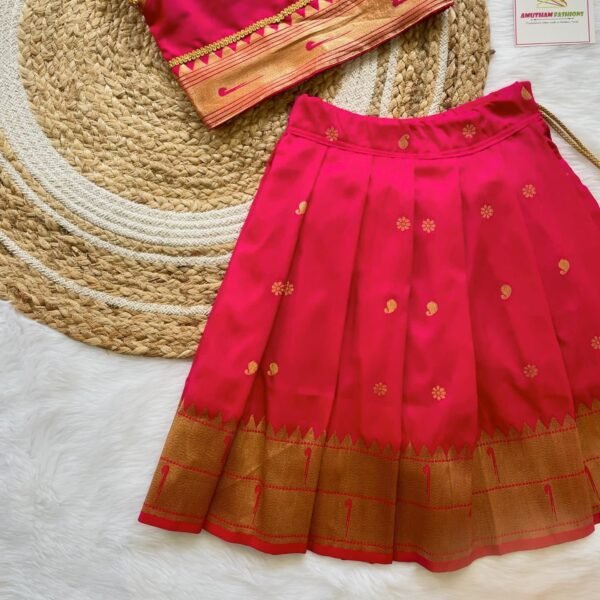 Pink Paithani Silk Lehenga & Top (Ready to Dispatch)