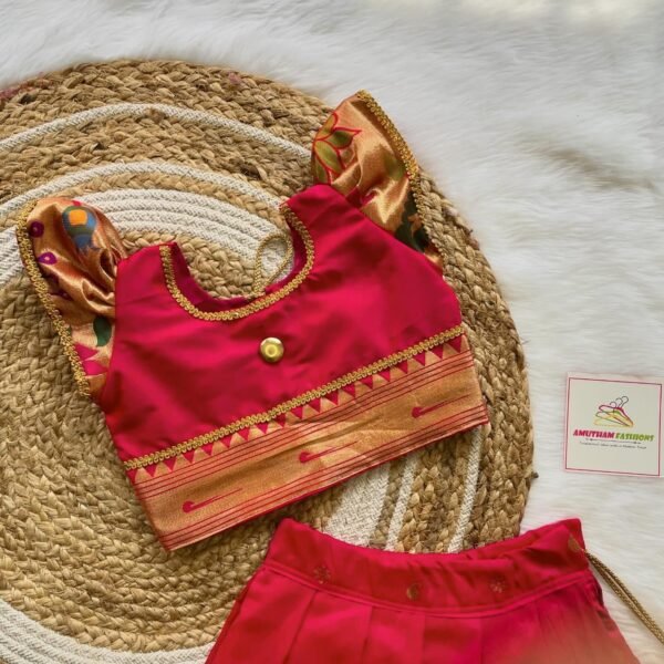 Pink Paithani Silk Lehenga & Top (Ready to Dispatch)