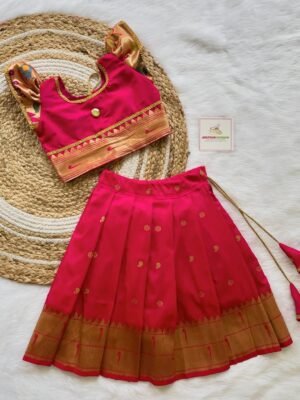 Pink Paithani Silk Lehenga & Top (Ready to Dispatch)