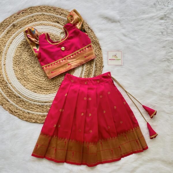 Pink Paithani Silk Lehenga & Top (Ready to Dispatch)