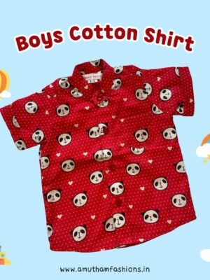 Super Comfortable and Stylish 100% Cotton Kids Shirt - Red Panda Print